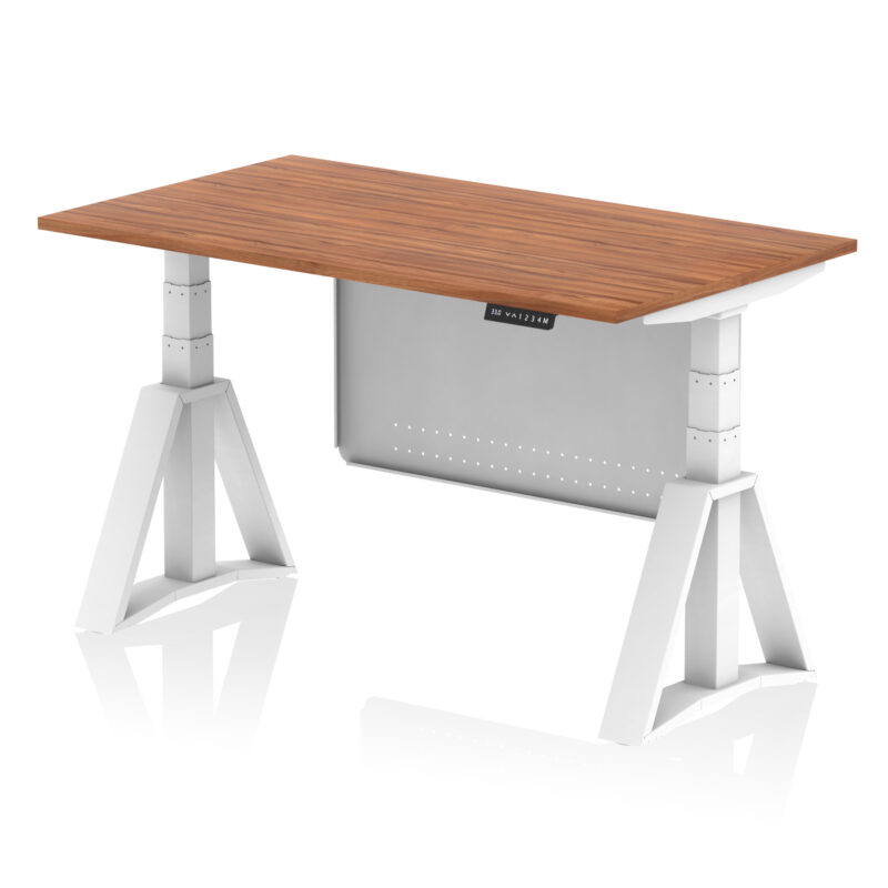 Brisk Height Adjustable Desk without Cable Ports With Steel Modesty Panel With Piste Foot - Image 26