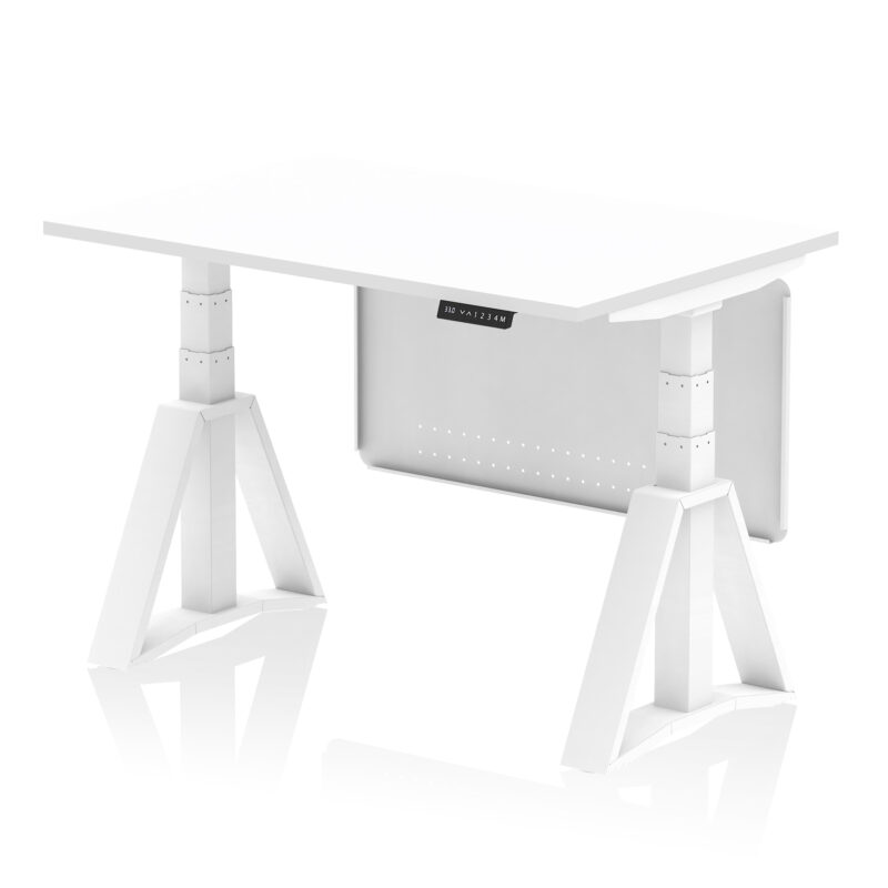 Brisk Height Adjustable Desk without Cable Ports With Steel Modesty Panel With Piste Foot - Image 29