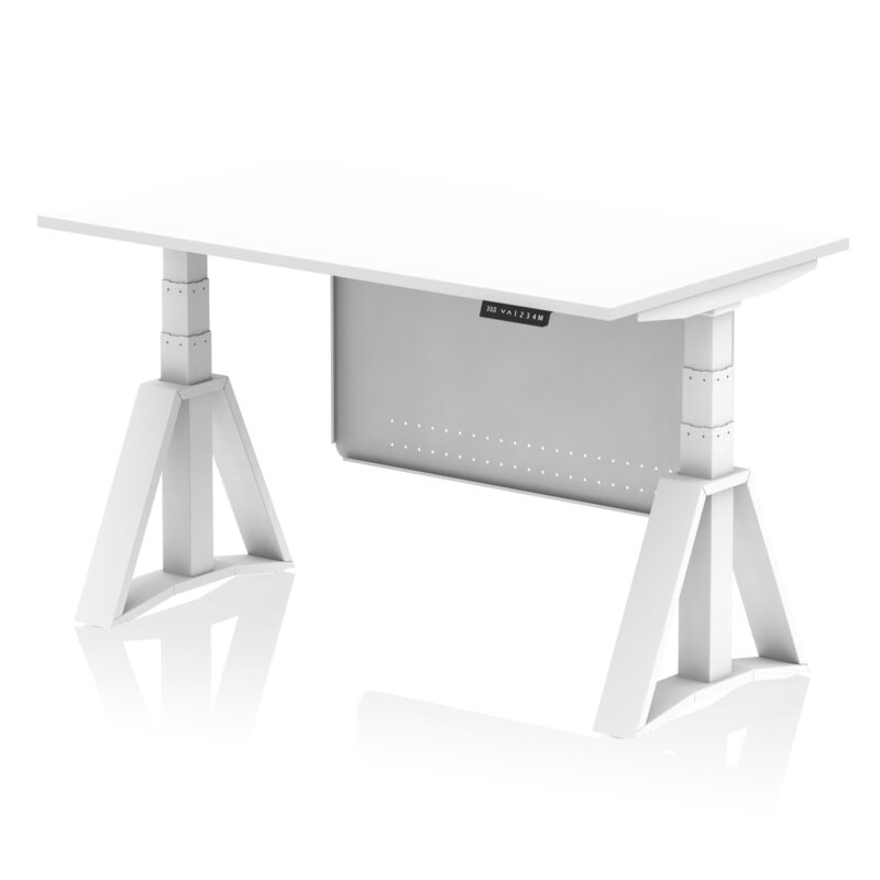 Brisk Height Adjustable Desk without Cable Ports With Steel Modesty Panel With Piste Foot - Image 30
