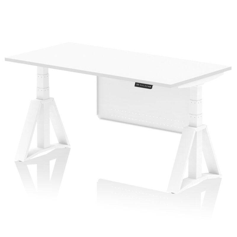Brisk Height Adjustable Desk without Cable Ports With Steel Modesty Panel With Piste Foot - Image 31