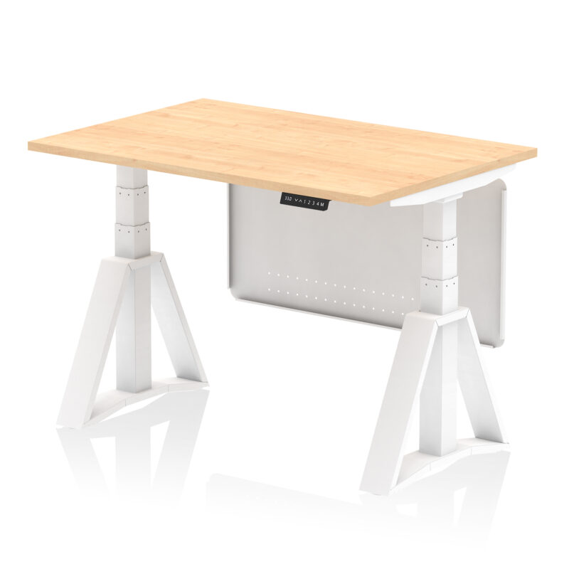 Brisk Height Adjustable Desk without Cable Ports With Steel Modesty Panel With Piste Foot - Image 33