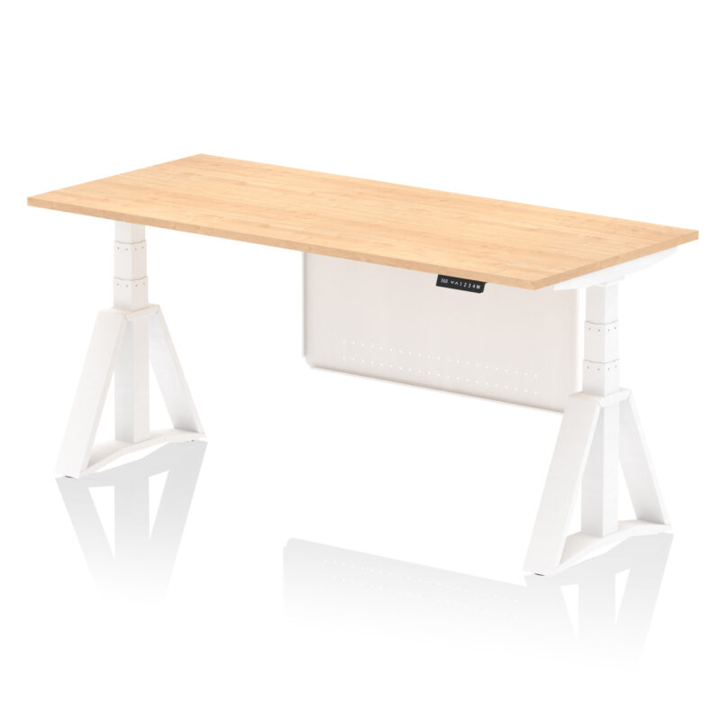 Brisk Height Adjustable Desk without Cable Ports With Steel Modesty Panel With Piste Foot - Image 36