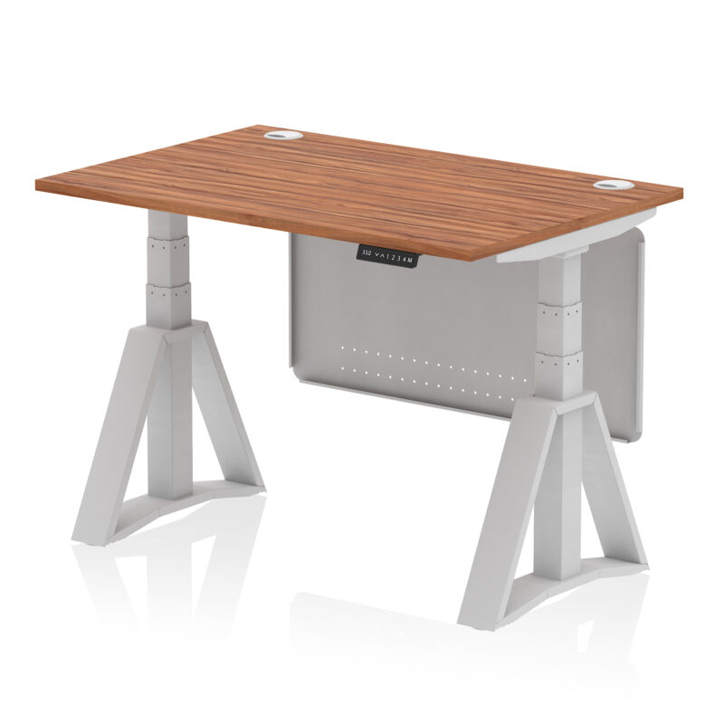 Brisk Height Adjustable Desk With Cable Ports With Steel Modesty Panel With Piste Foot - Image 5