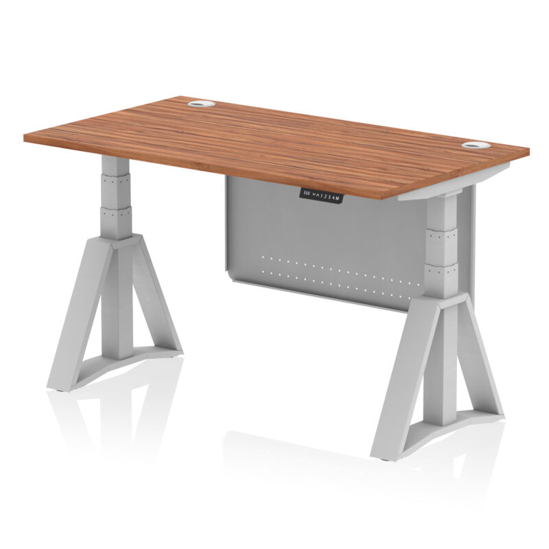 Brisk Height Adjustable Desk With Cable Ports With Steel Modesty Panel With Piste Foot - Image 6