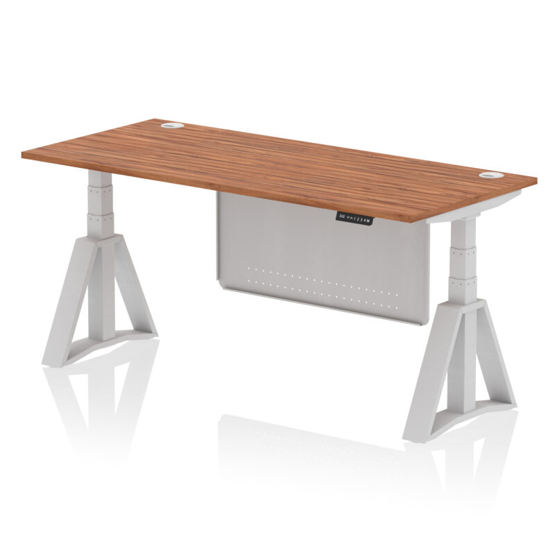 Brisk Height Adjustable Desk With Cable Ports With Steel Modesty Panel With Piste Foot - Image 8