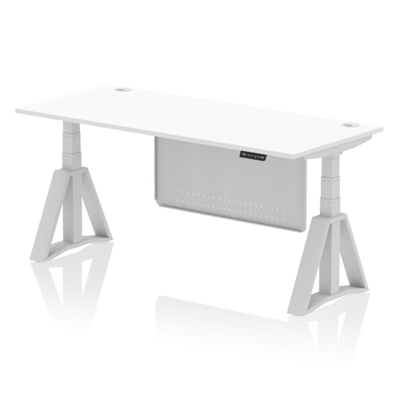 Brisk Height Adjustable Desk With Cable Ports With Steel Modesty Panel With Piste Foot - Image 12