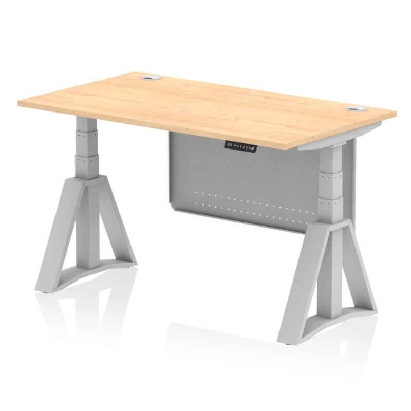 Brisk Height Adjustable Desk With Cable Ports With Steel Modesty Panel With Piste Foot - Image 14