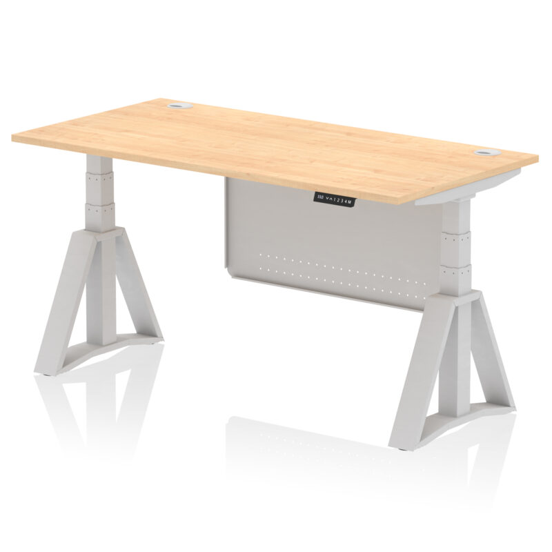 Brisk Height Adjustable Desk With Cable Ports With Steel Modesty Panel With Piste Foot - Image 15