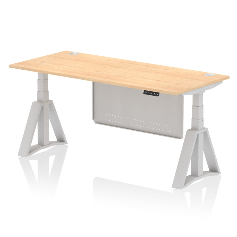 Brisk Height Adjustable Desk With Cable Ports With Steel Modesty Panel With Piste Foot - Image 16