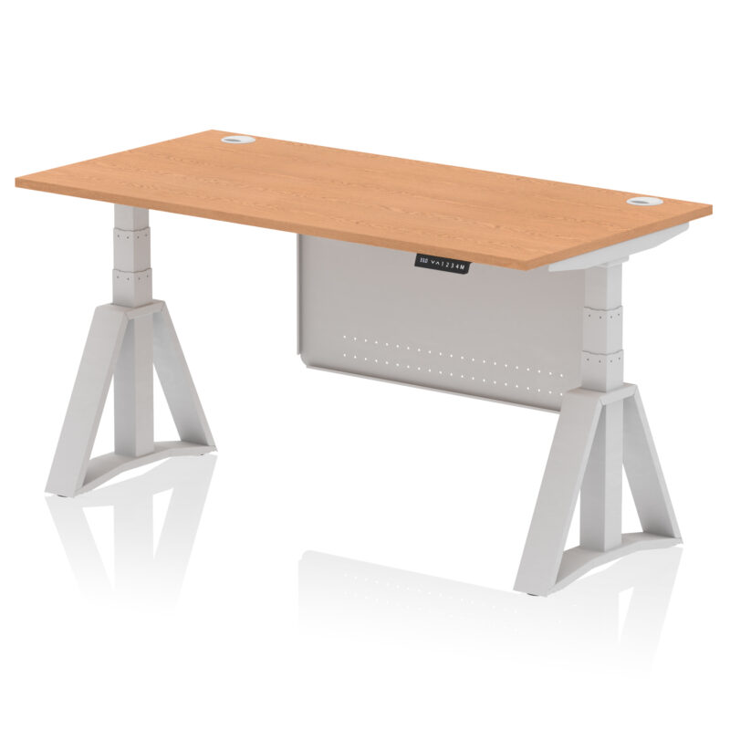 Brisk Height Adjustable Desk With Cable Ports With Steel Modesty Panel With Piste Foot - Image 19
