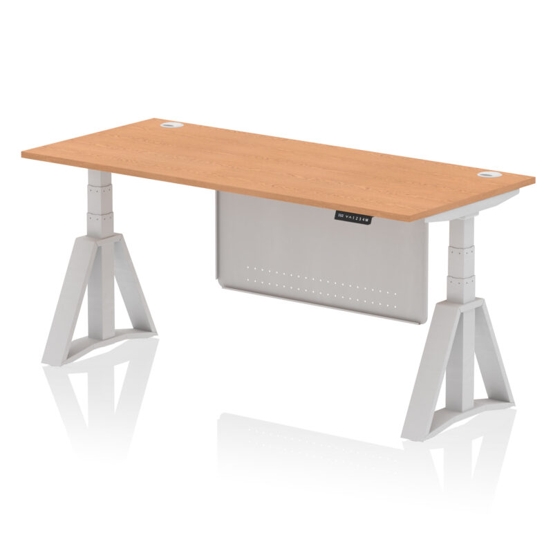 Brisk Height Adjustable Desk With Cable Ports With Steel Modesty Panel With Piste Foot - Image 20