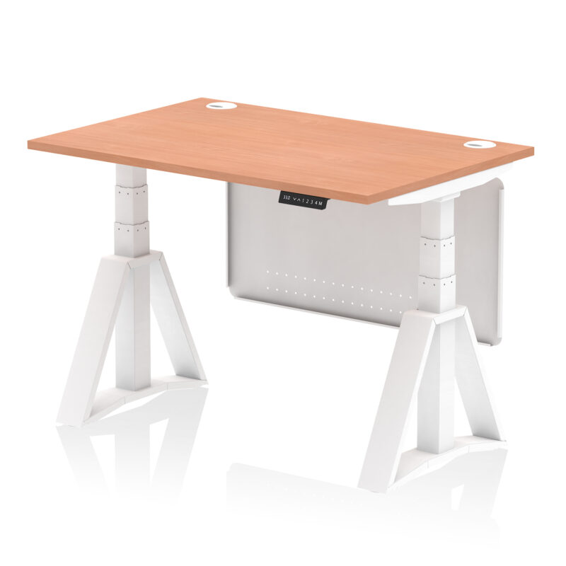 Brisk Height Adjustable Desk With Cable Ports With Steel Modesty Panel With Piste Foot - Image 21