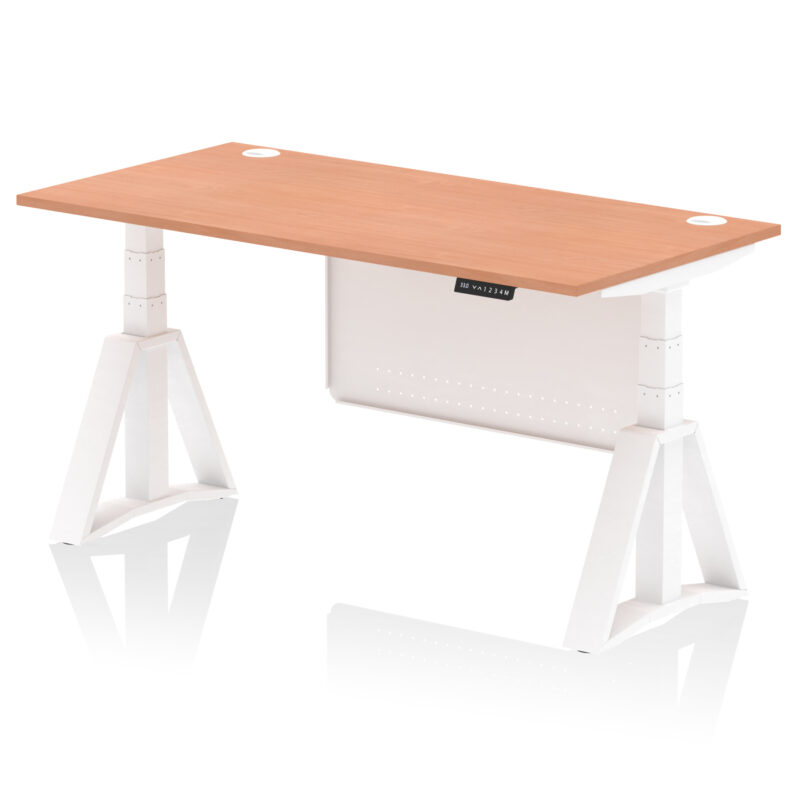 Brisk Height Adjustable Desk With Cable Ports With Steel Modesty Panel With Piste Foot - Image 23