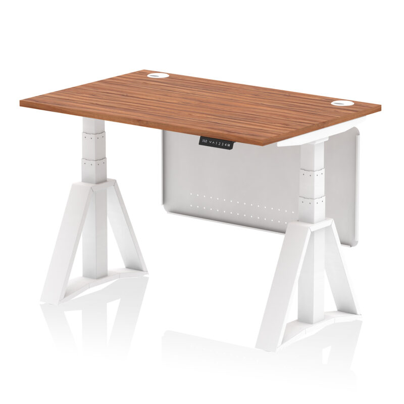 Brisk Height Adjustable Desk With Cable Ports With Steel Modesty Panel With Piste Foot - Image 25