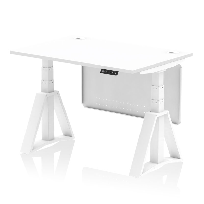 Brisk Height Adjustable Desk With Cable Ports With Steel Modesty Panel With Piste Foot - Image 29