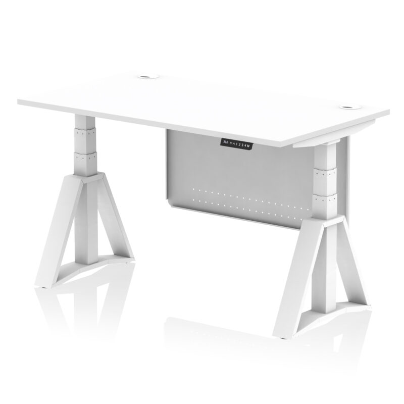 Brisk Height Adjustable Desk With Cable Ports With Steel Modesty Panel With Piste Foot - Image 30