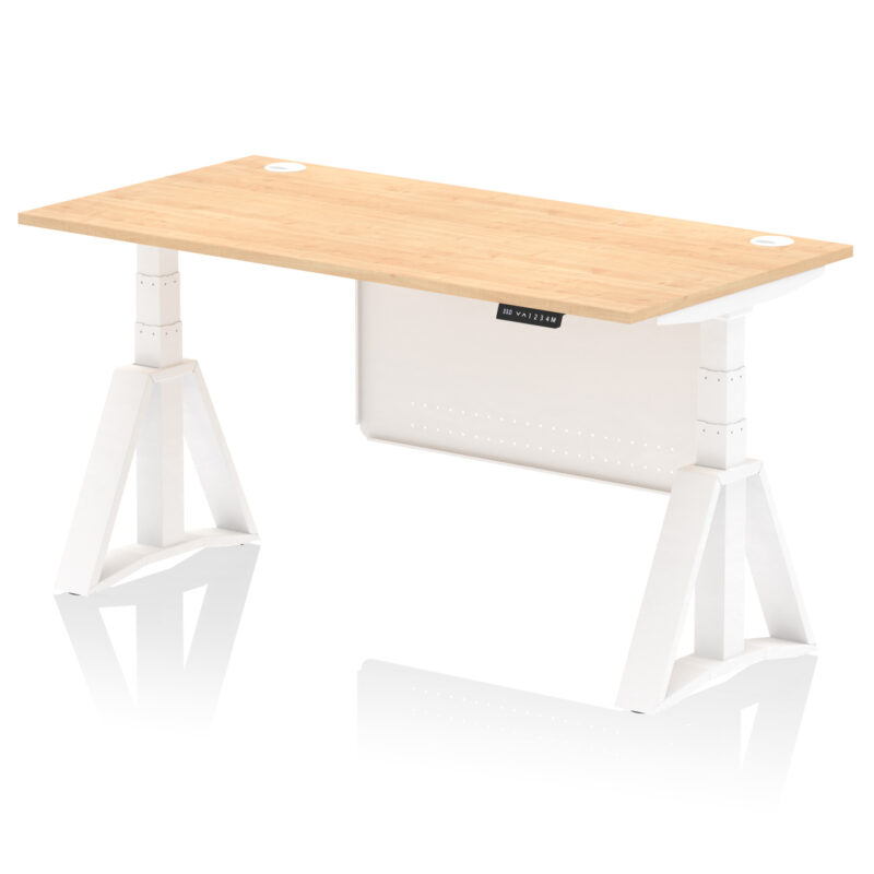 Brisk Height Adjustable Desk With Cable Ports With Steel Modesty Panel With Piste Foot - Image 35
