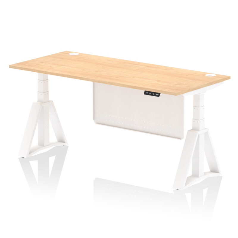 Brisk Height Adjustable Desk With Cable Ports With Steel Modesty Panel With Piste Foot - Image 36