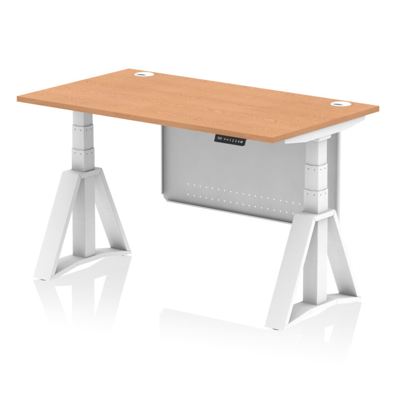 Brisk Height Adjustable Desk With Cable Ports With Steel Modesty Panel With Piste Foot - Image 38