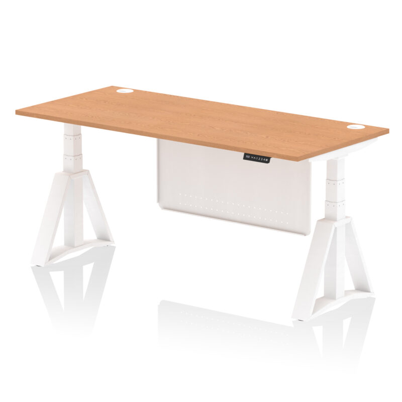 Brisk Height Adjustable Desk With Cable Ports With Steel Modesty Panel With Piste Foot - Image 40