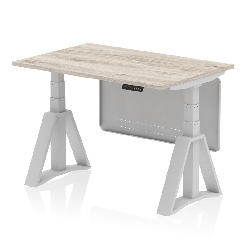 Brisk Height Adjustable Desk without Cable Ports With Steel Modesty Panel With Piste Foot - Image 41