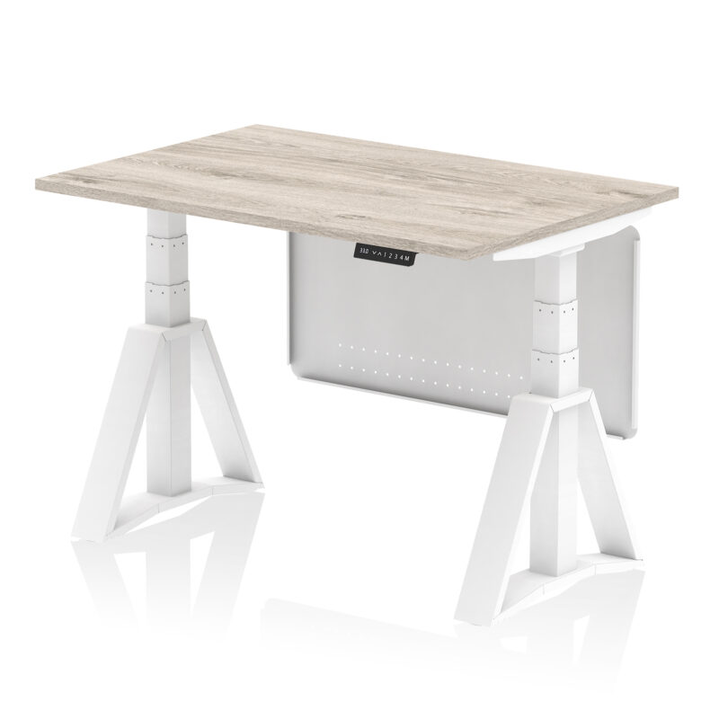 Brisk Height Adjustable Desk without Cable Ports With Steel Modesty Panel With Piste Foot - Image 42