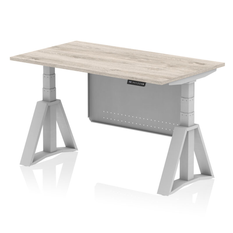 Brisk Height Adjustable Desk without Cable Ports With Steel Modesty Panel With Piste Foot - Image 43