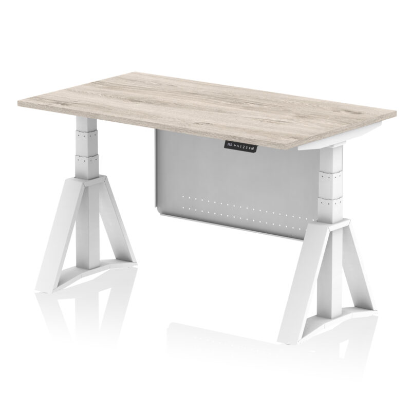 Brisk Height Adjustable Desk without Cable Ports With Steel Modesty Panel With Piste Foot - Image 44