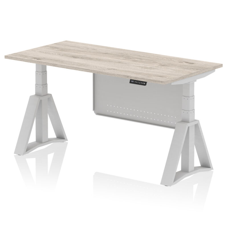 Brisk Height Adjustable Desk without Cable Ports With Steel Modesty Panel With Piste Foot - Image 45