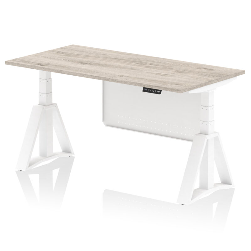 Brisk Height Adjustable Desk without Cable Ports With Steel Modesty Panel With Piste Foot - Image 46