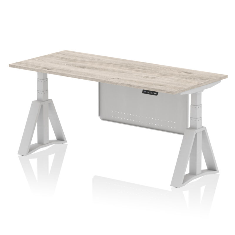 Brisk Height Adjustable Desk without Cable Ports With Steel Modesty Panel With Piste Foot - Image 47