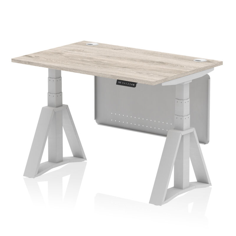 Brisk Height Adjustable Desk With Cable Ports With Steel Modesty Panel With Piste Foot - Image 41