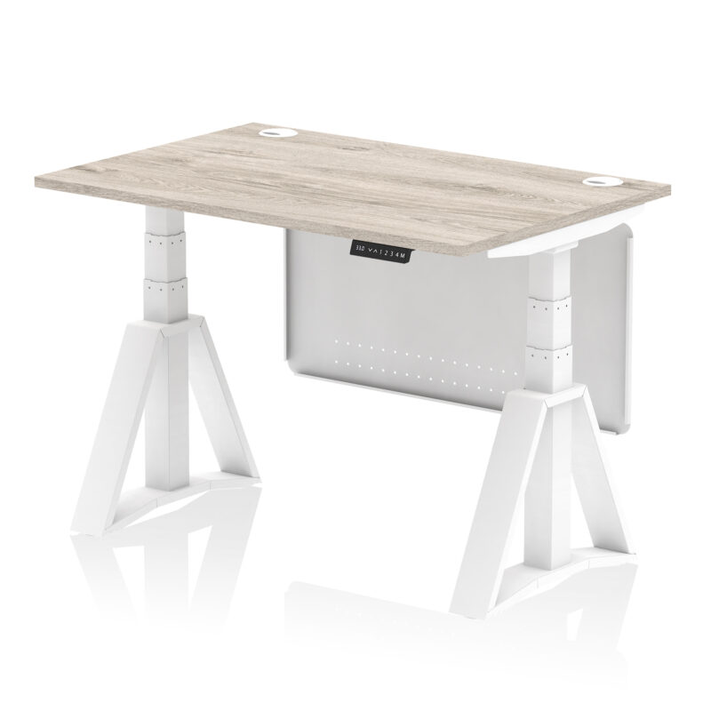 Brisk Height Adjustable Desk With Cable Ports With Steel Modesty Panel With Piste Foot - Image 42