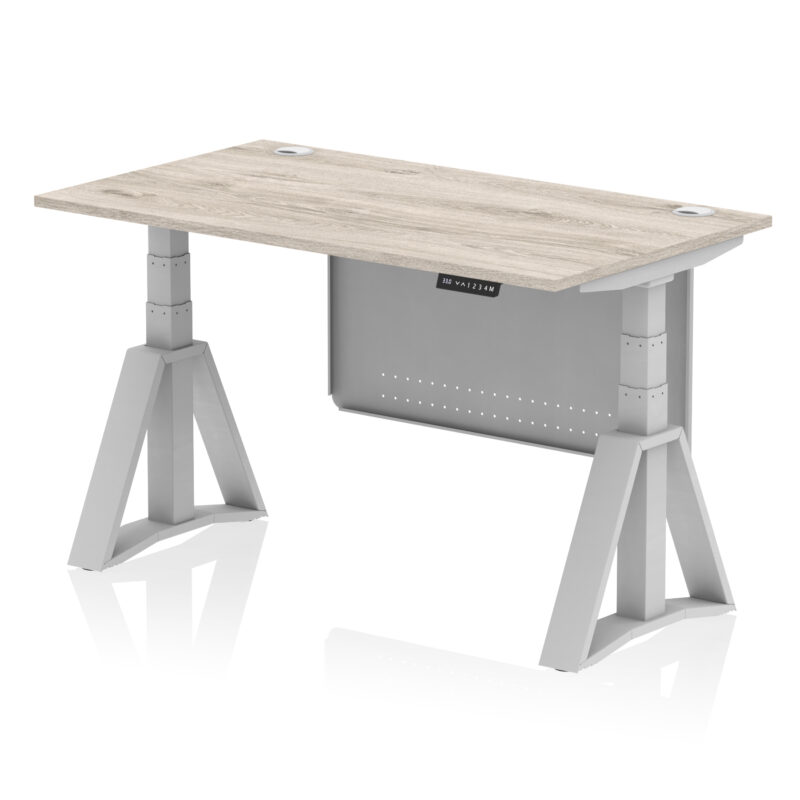 Brisk Height Adjustable Desk With Cable Ports With Steel Modesty Panel With Piste Foot - Image 43