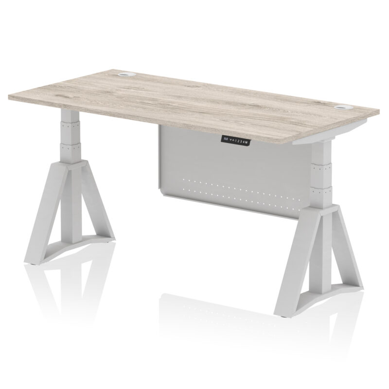 Brisk Height Adjustable Desk With Cable Ports With Steel Modesty Panel With Piste Foot - Image 45