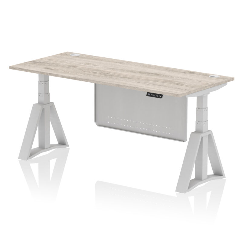 Brisk Height Adjustable Desk With Cable Ports With Steel Modesty Panel With Piste Foot - Image 47