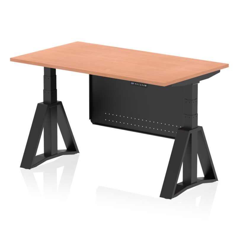 Brisk Height Adjustable Desk without Cable Ports With Steel Modesty Panel With Piste Foot - Image 50