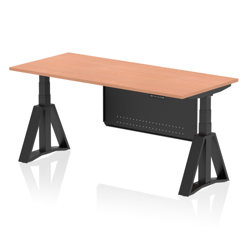 Brisk Height Adjustable Desk without Cable Ports With Steel Modesty Panel With Piste Foot - Image 52