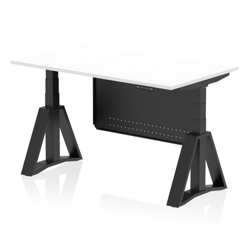 Brisk Height Adjustable Desk without Cable Ports With Steel Modesty Panel With Piste Foot - Image 58