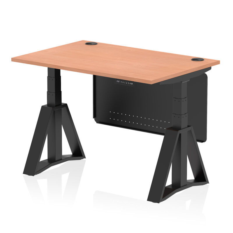 Brisk Height Adjustable Desk With Cable Ports With Steel Modesty Panel With Piste Foot - Image 49
