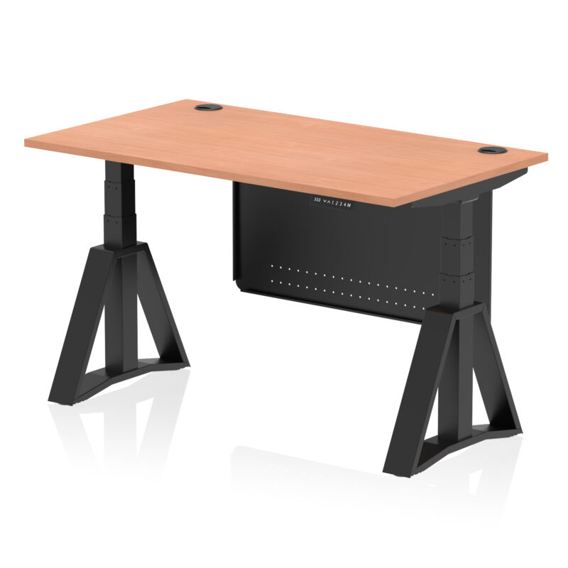 Brisk Height Adjustable Desk With Cable Ports With Steel Modesty Panel With Piste Foot - Image 50