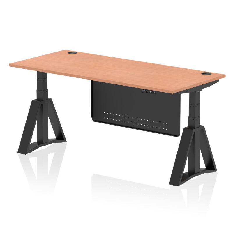 Brisk Height Adjustable Desk With Cable Ports With Steel Modesty Panel With Piste Foot - Image 52