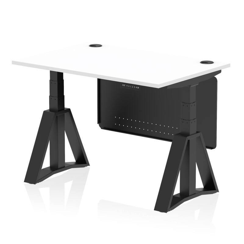 Brisk Height Adjustable Desk With Cable Ports With Steel Modesty Panel With Piste Foot - Image 57