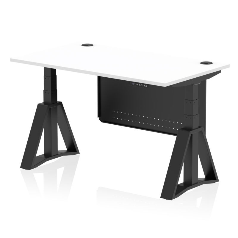 Brisk Height Adjustable Desk With Cable Ports With Steel Modesty Panel With Piste Foot - Image 58