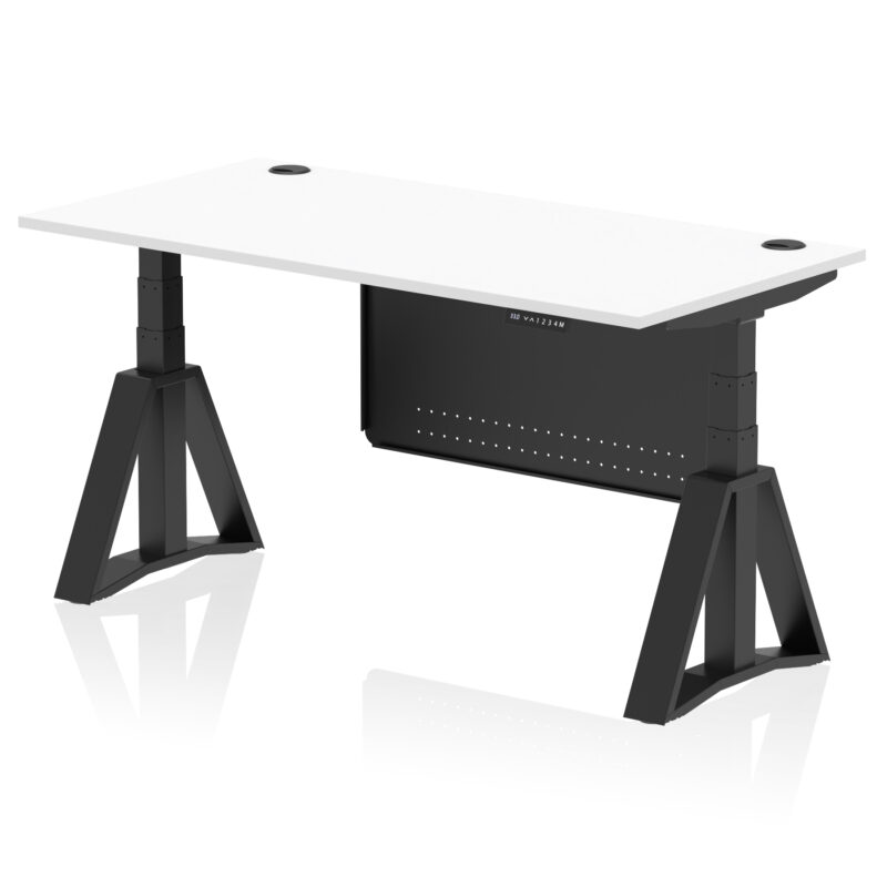 Brisk Height Adjustable Desk With Cable Ports With Steel Modesty Panel With Piste Foot - Image 59