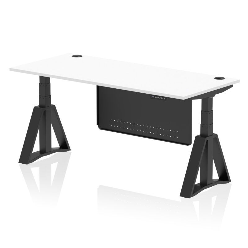 Brisk Height Adjustable Desk With Cable Ports With Steel Modesty Panel With Piste Foot - Image 60