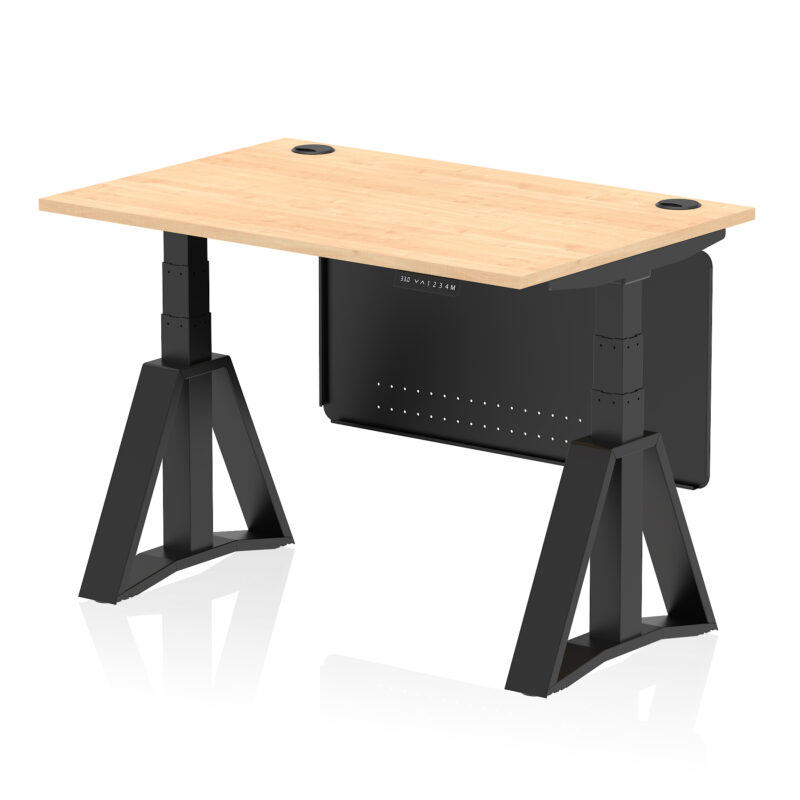 Brisk Height Adjustable Desk With Cable Ports With Steel Modesty Panel With Piste Foot - Image 61