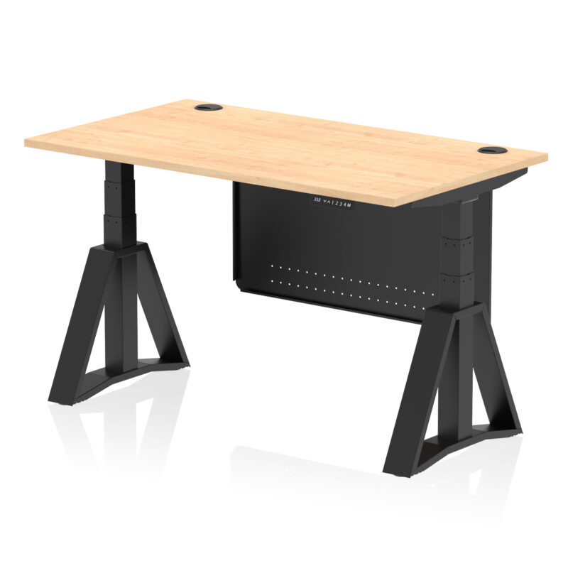 Brisk Height Adjustable Desk With Cable Ports With Steel Modesty Panel With Piste Foot - Image 62