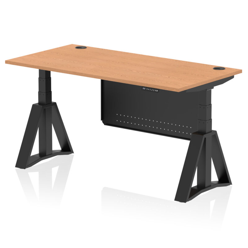 Brisk Height Adjustable Desk With Cable Ports With Steel Modesty Panel With Piste Foot - Image 67