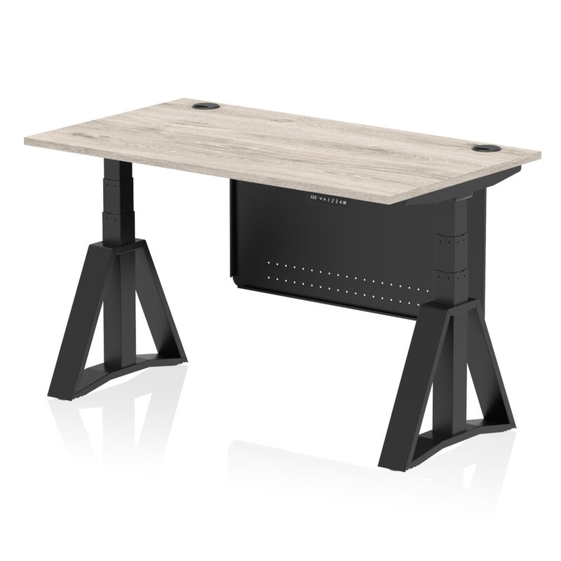 Brisk Height Adjustable Desk With Cable Ports With Steel Modesty Panel With Piste Foot - Image 70